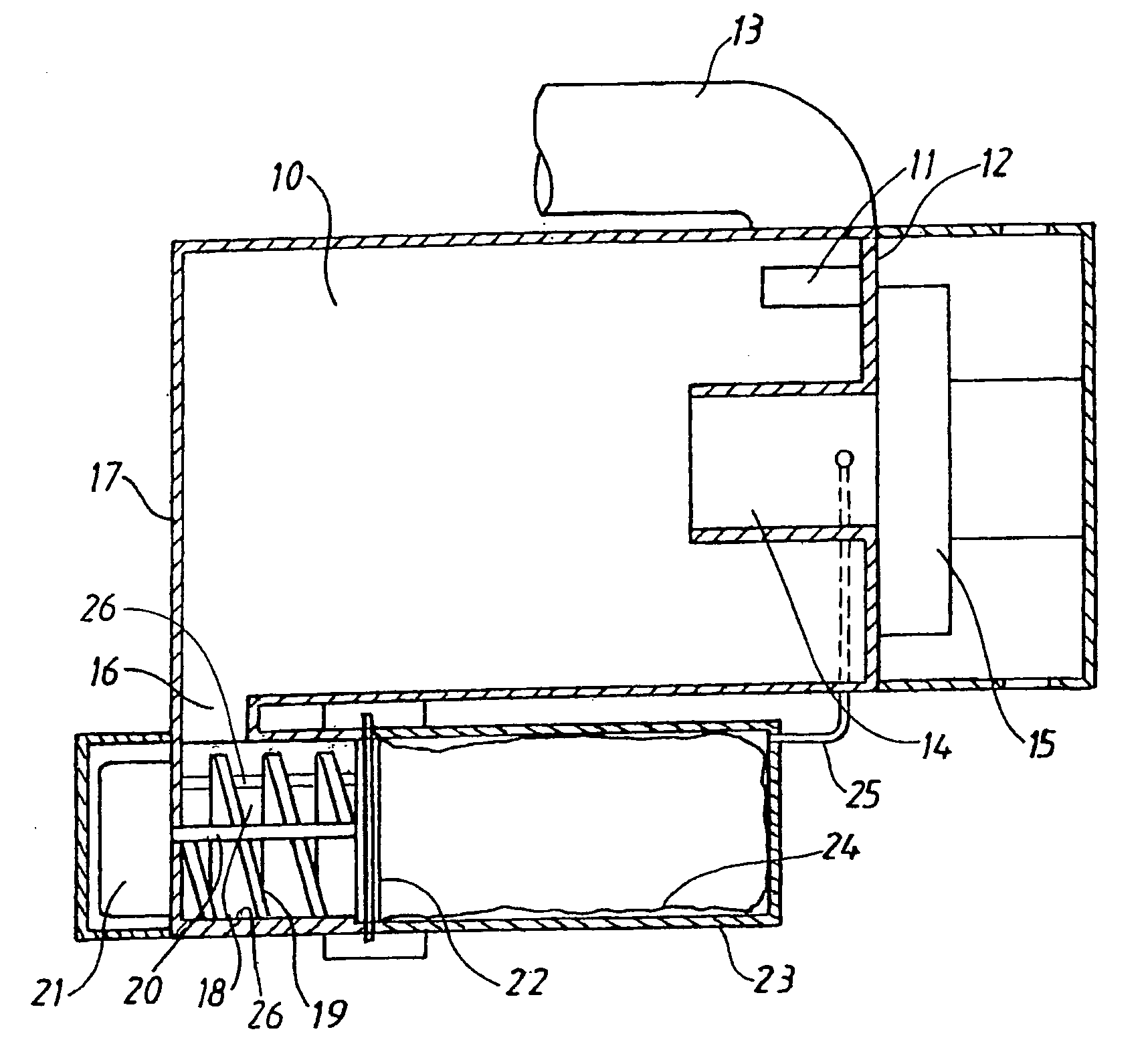 Vacuum cleaner device with a screw conveyor