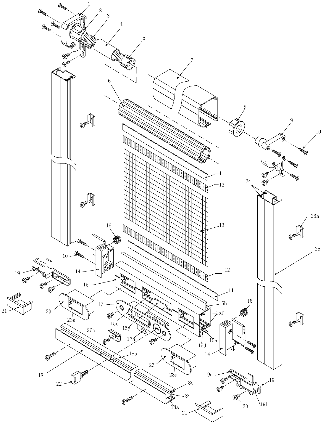 Reel gauze window with high-rise building anti-theft, protecting and anti-falling functions