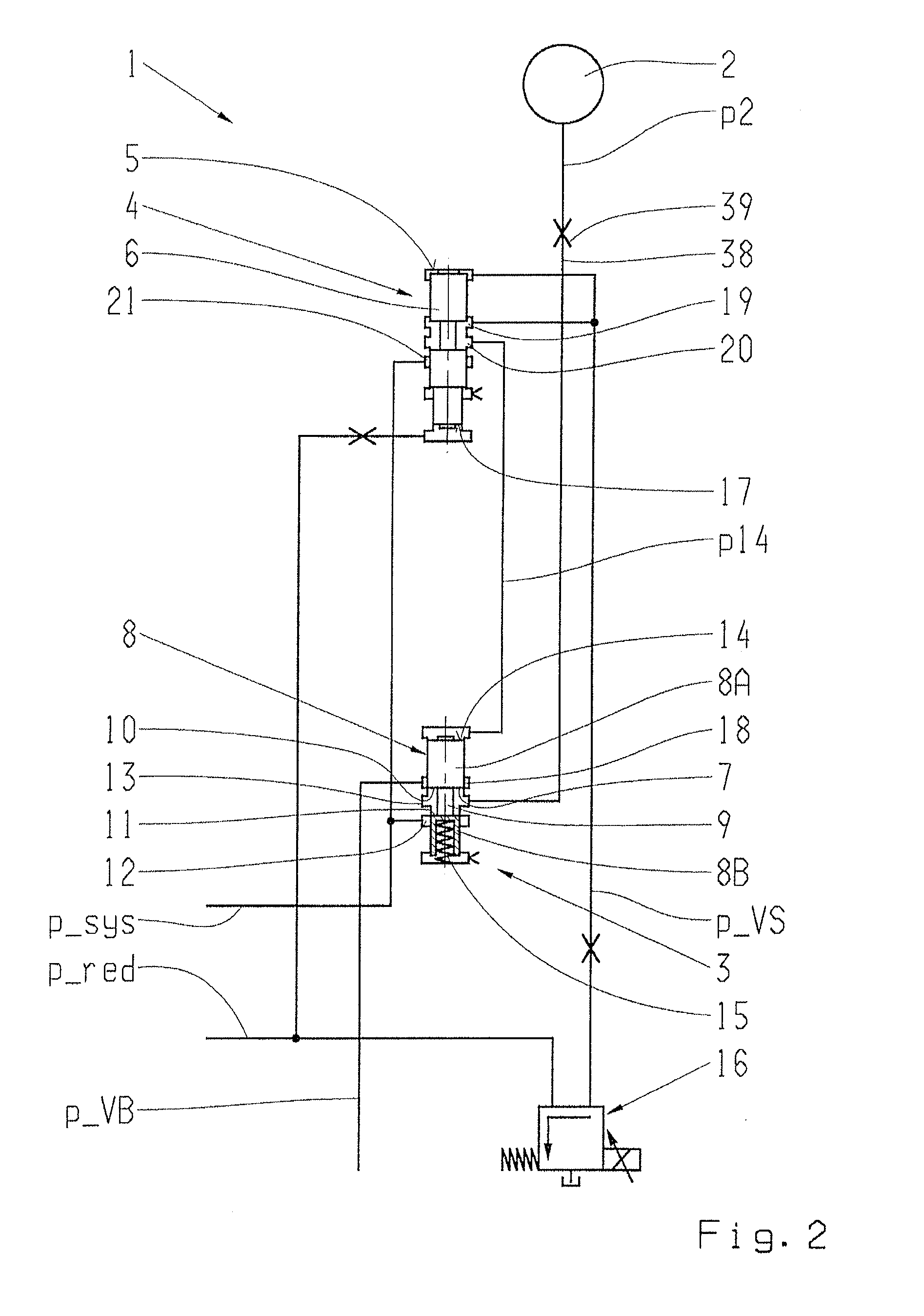 Hydraulic system for actuating at least one shifting element of a transmission