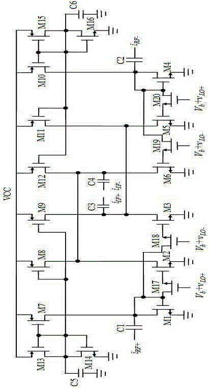 Low power semi-active and semi-passive broadband down mixer