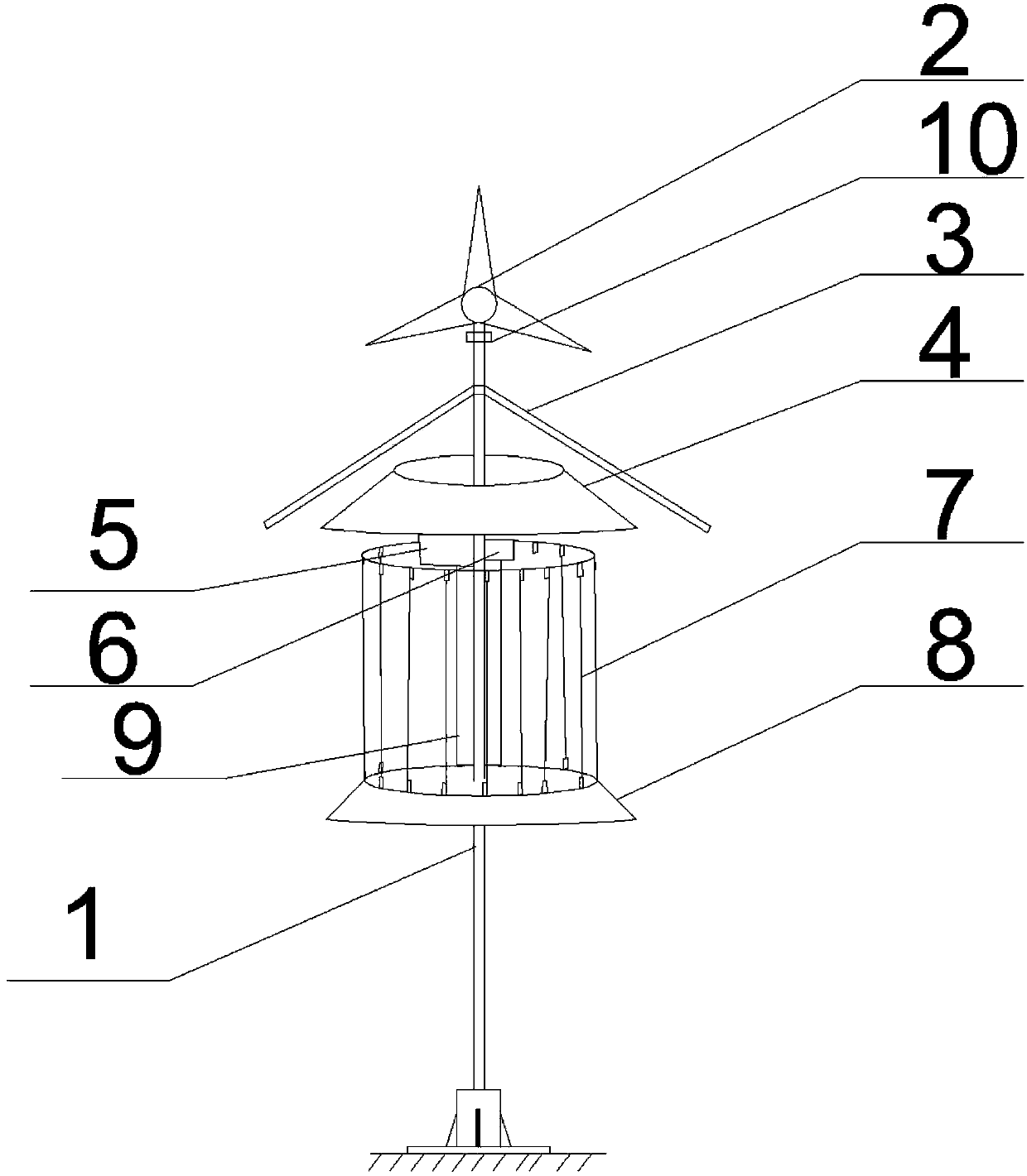 Energy-saving crop pest trapping and killing device