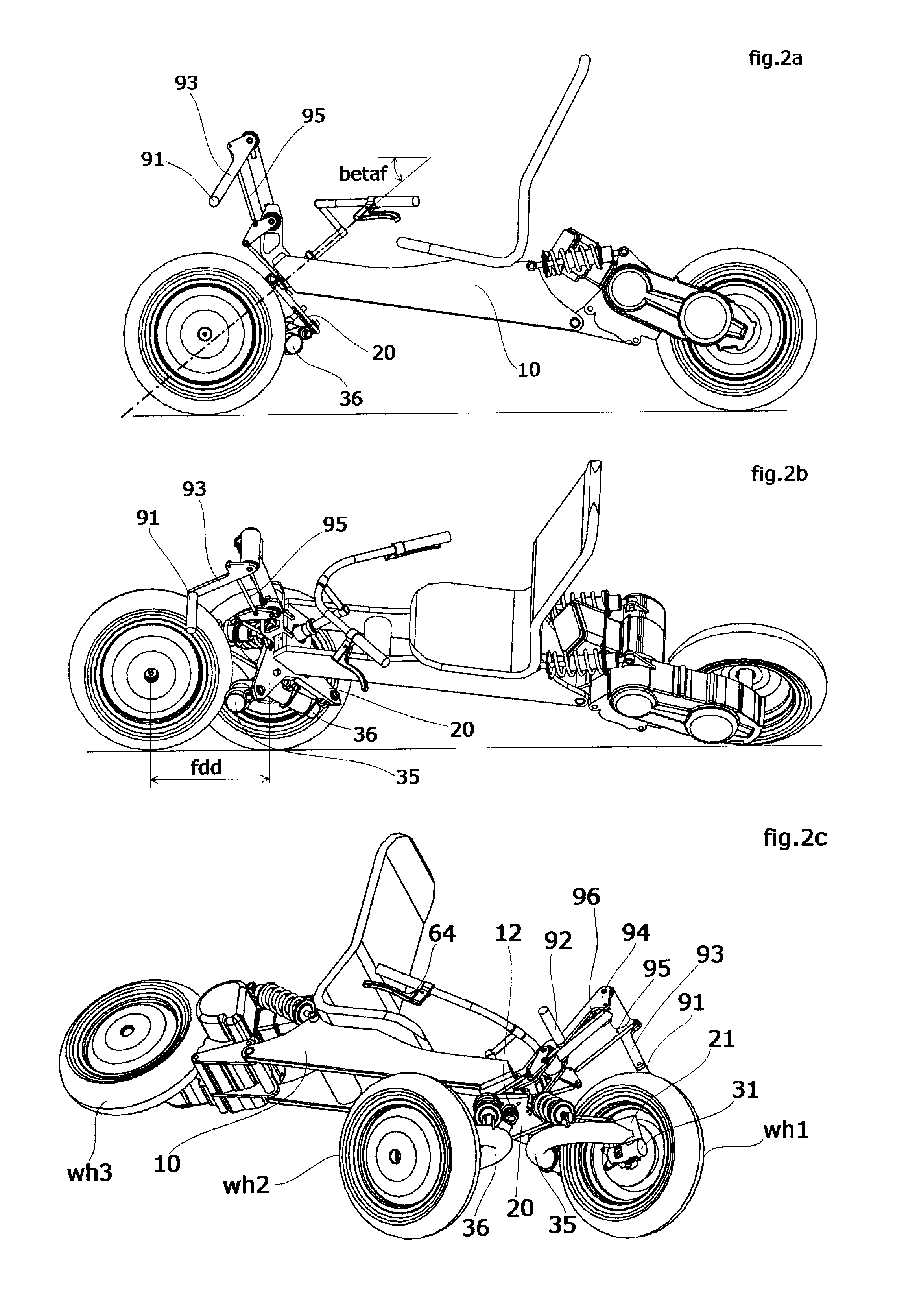 Devices To Let A Tilting Vehicle Lean When Driving And To Keep It Standing When Stopped