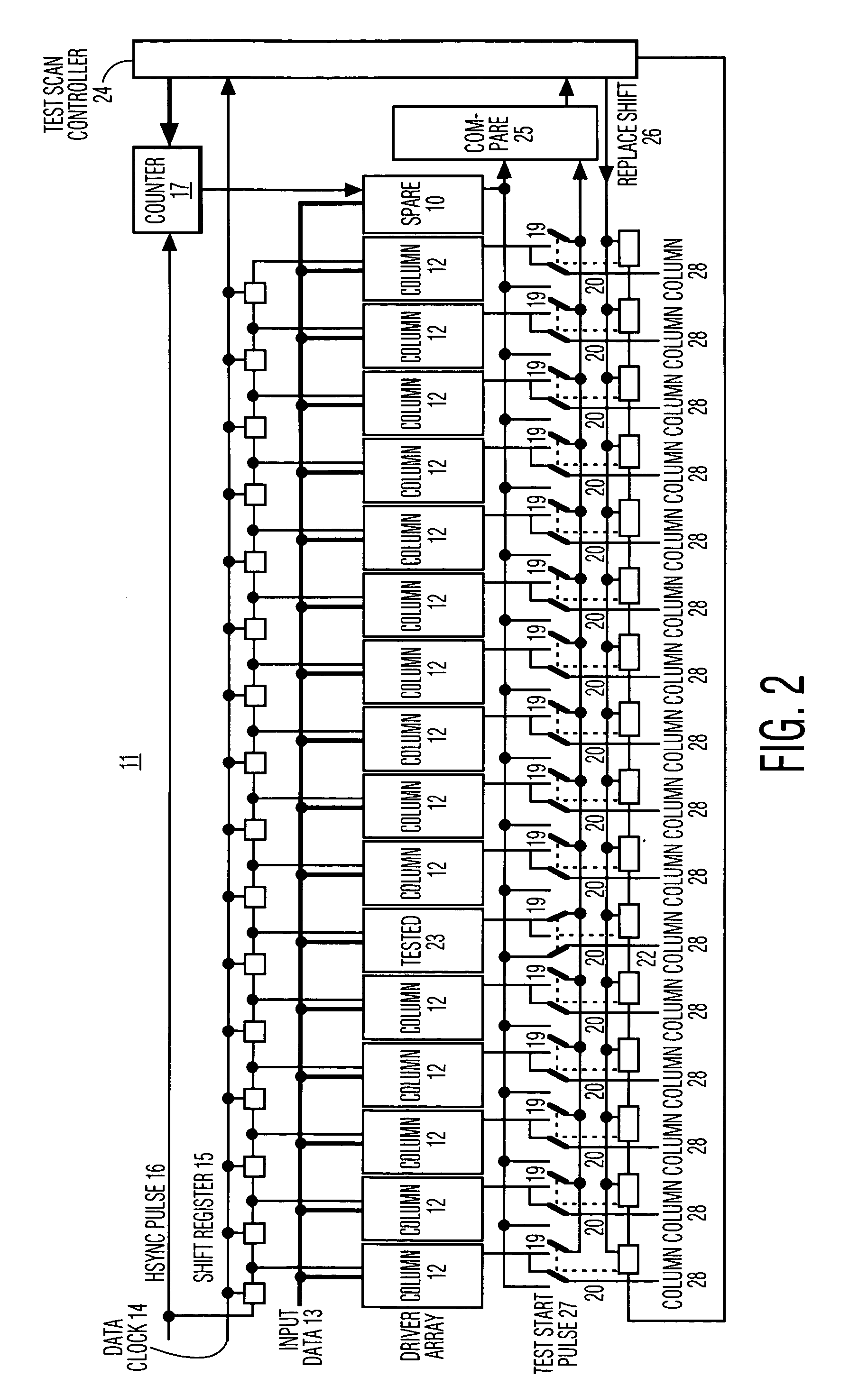 Self diagnostic and repair in matrix display panel