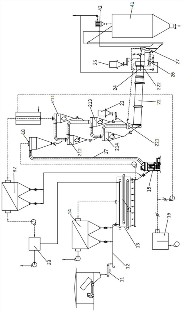 Phosphogypsum desulfurization calcining treatment system and method