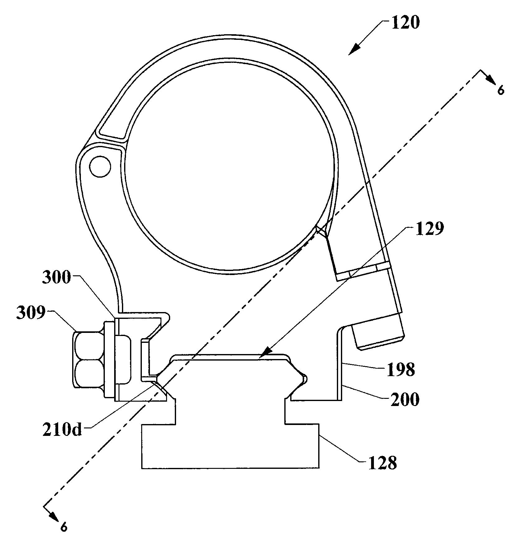 Mounting clamps for coupling scopes to mounting rails of firearms