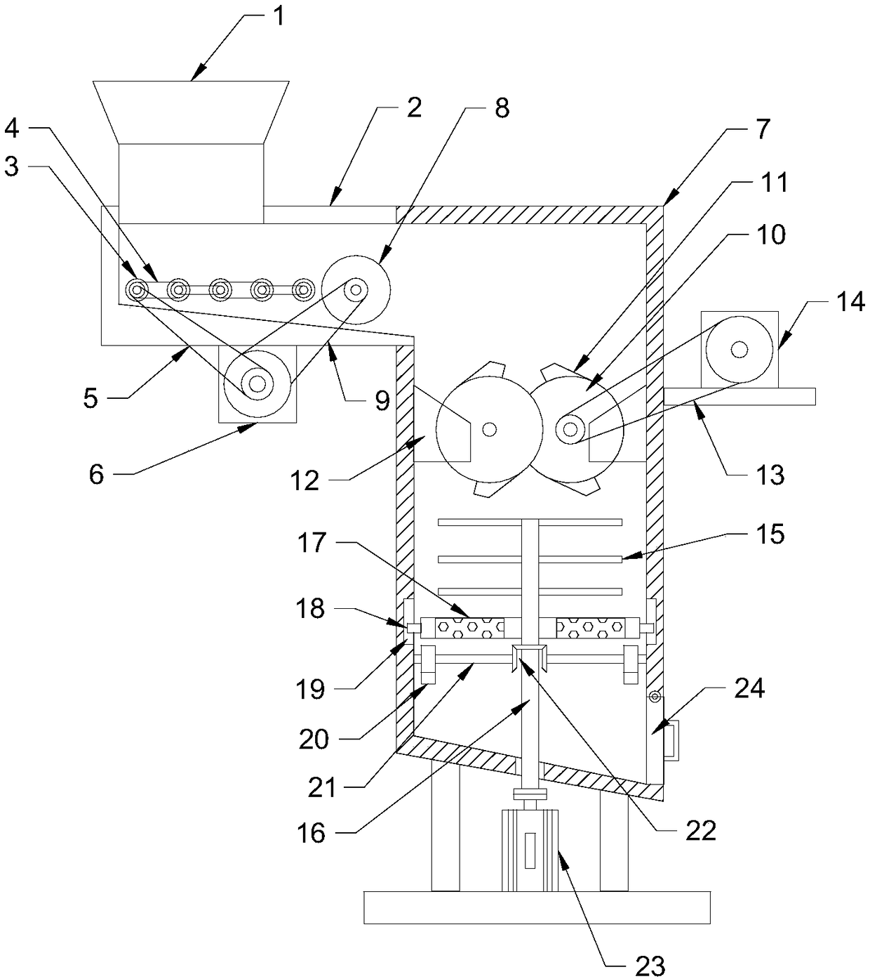 Construction waste treatment device