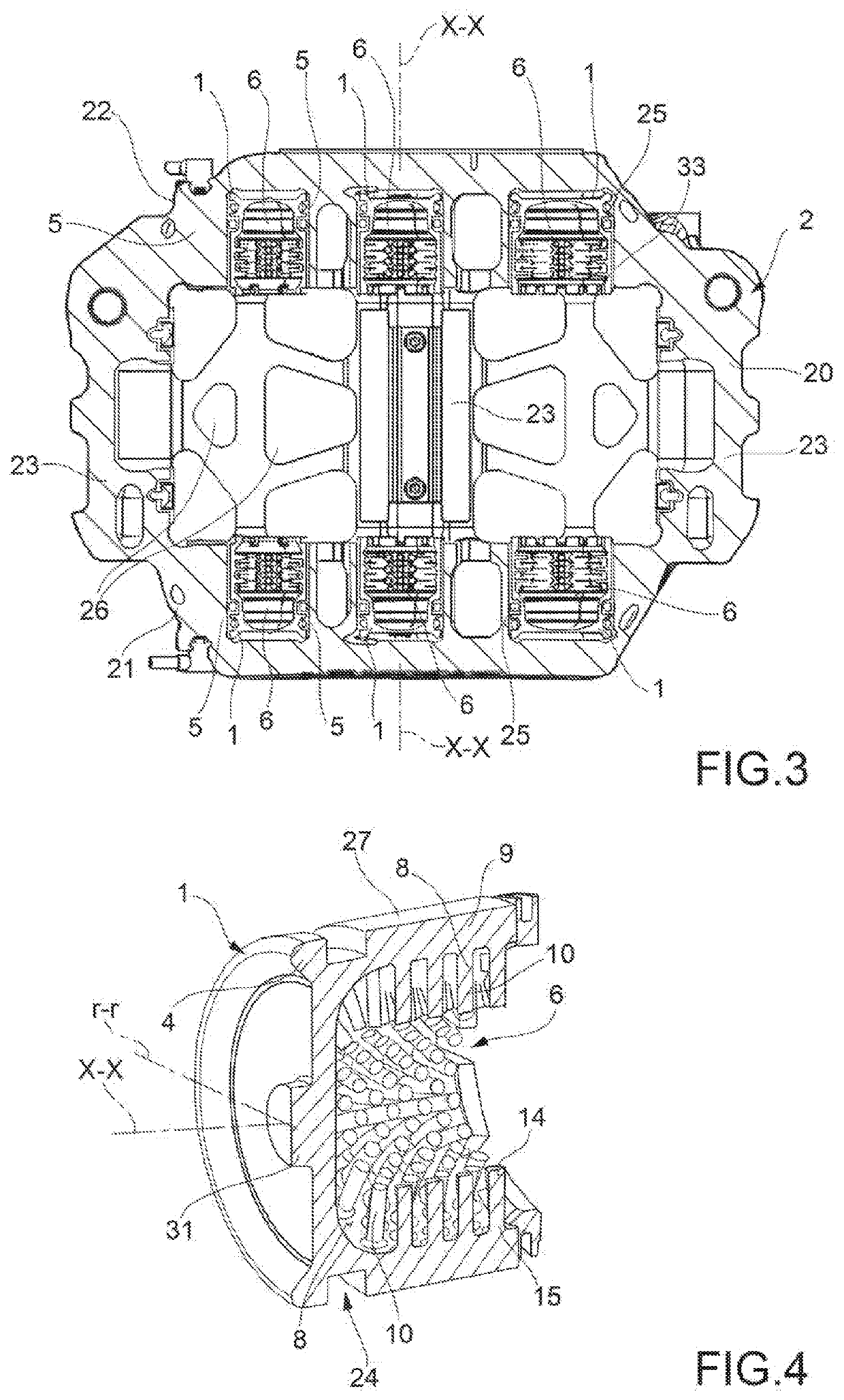 Brake caliper thrust device, brake caliper and manufacturing method