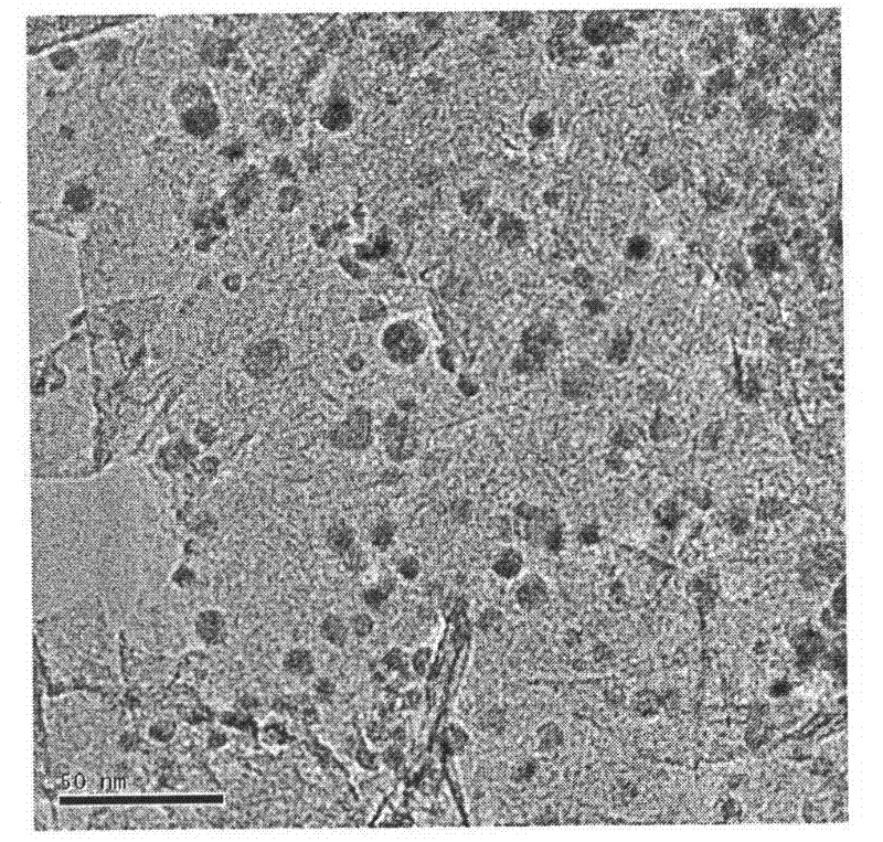 Nano-nickel catalyst loaded on grapheme and preparation method thereof