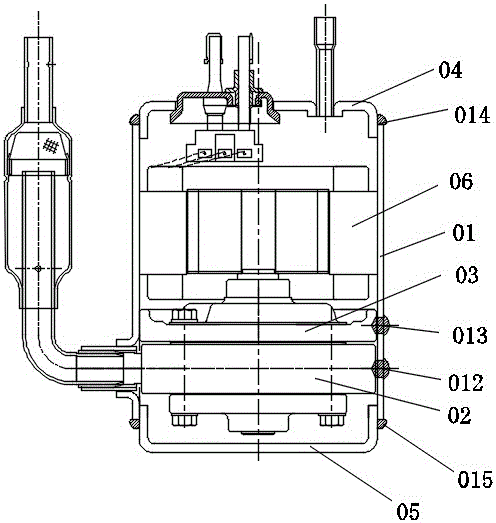 A welding method for pump and motor of compressor casing