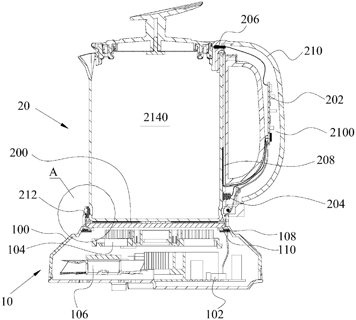 Heating method adopting wireless transmission way for electric kettle