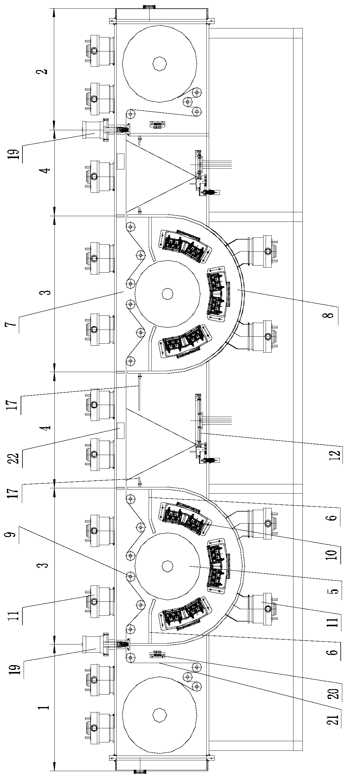 Winding type optical coating device and method based on magnetron sputtering and electron gun evaporation