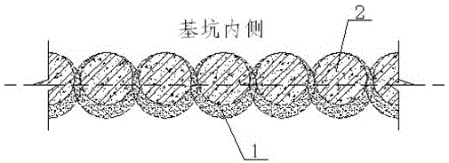 Combined type foundation pit supporting pile structure