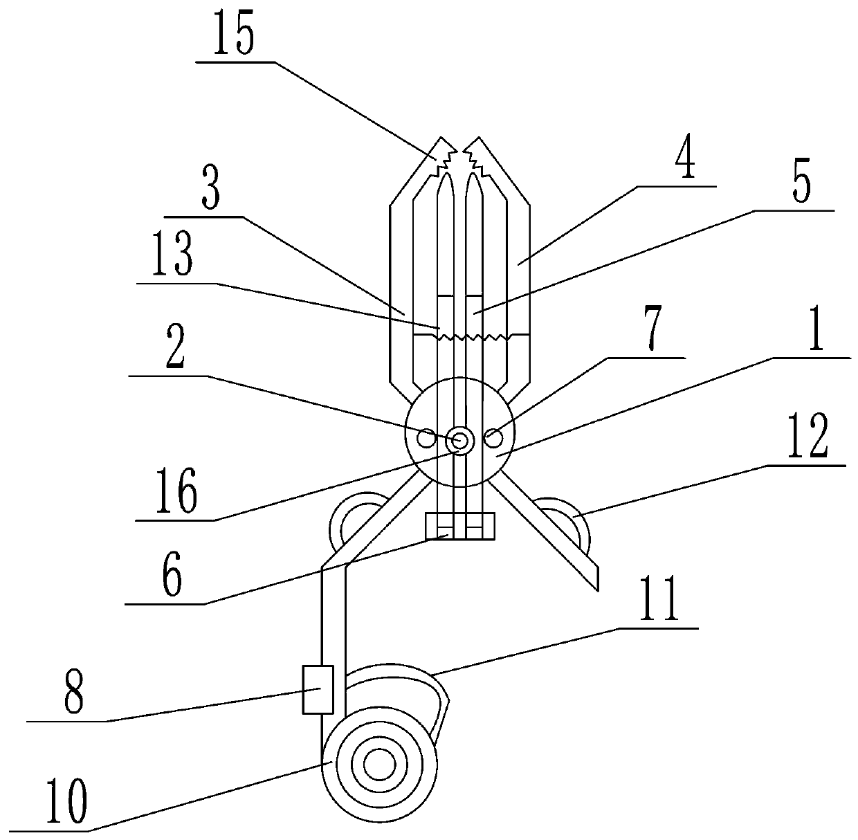 Test line wiring tool with voltage monitoring and auxiliary storage function