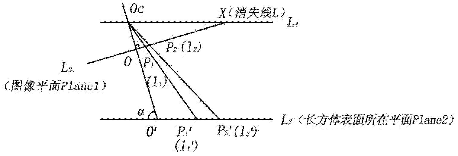 Cuboid surface perspective distortion correction method based on vanishing line