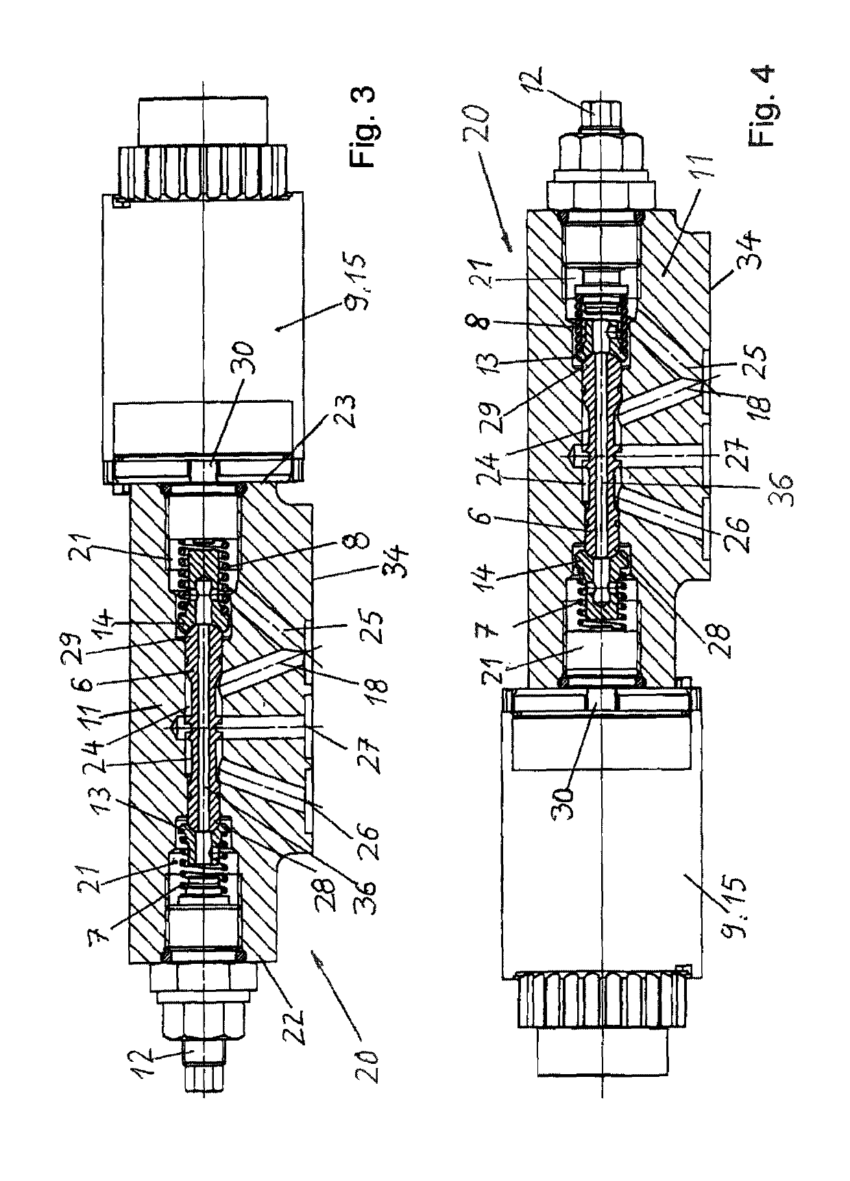 Control unit for hydraulic variable displacement pumps and variable displacement pump with a control unit