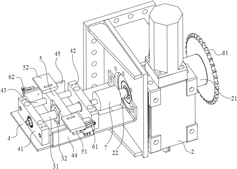 Rack rotary motion stop device and linear accelerator