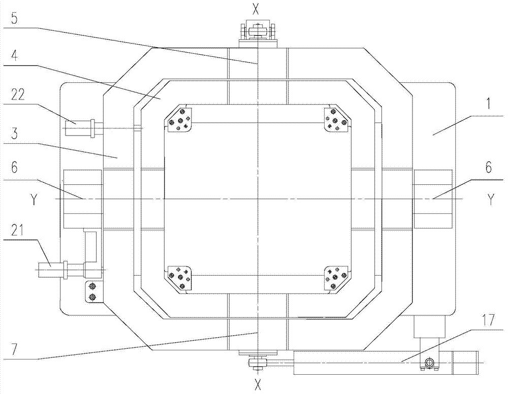 Novel three-axle swinging platform