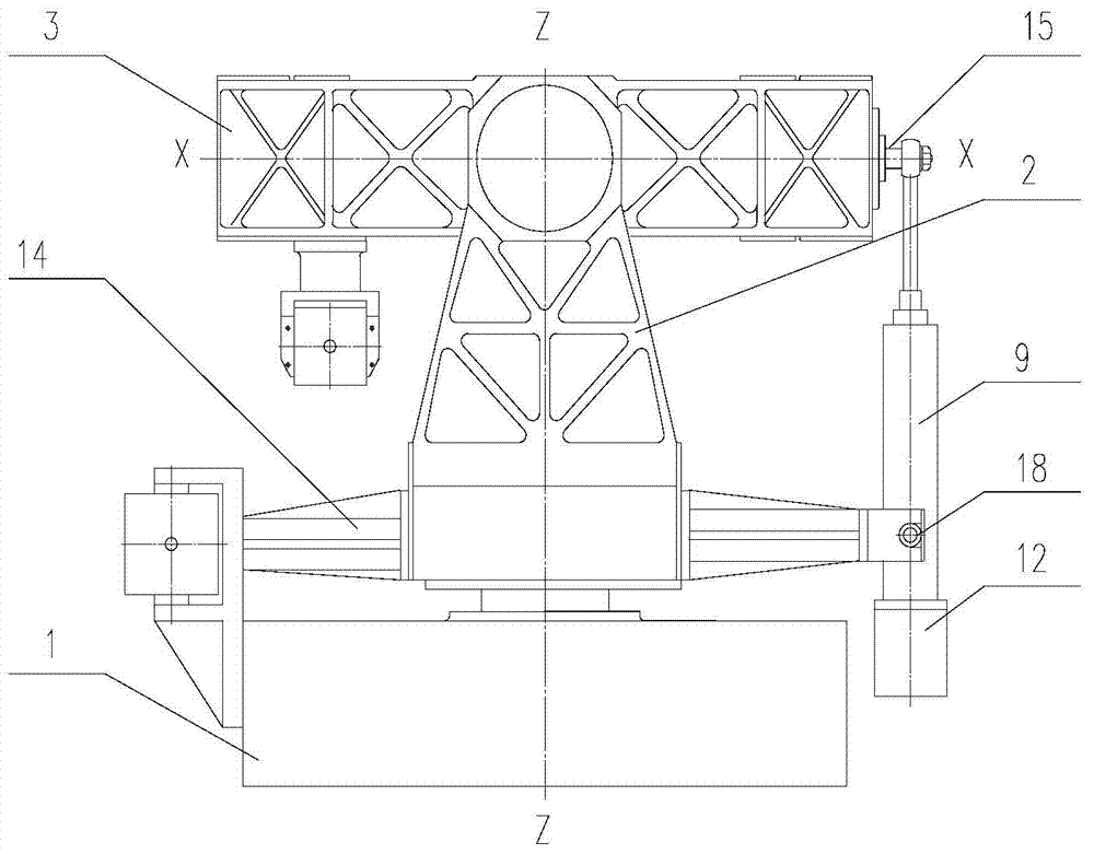 Novel three-axle swinging platform