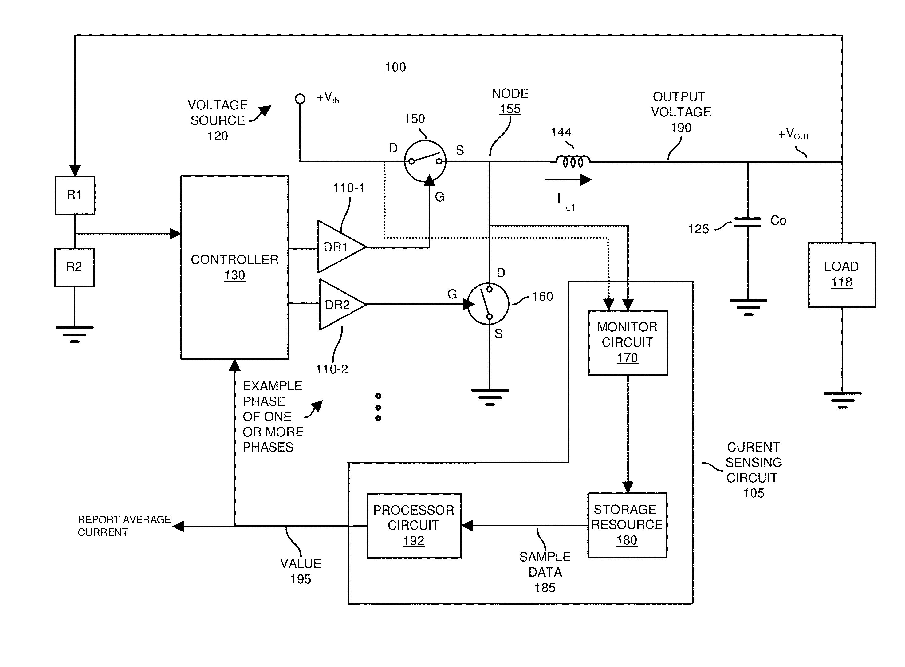 Power supply circuitry and current measurement