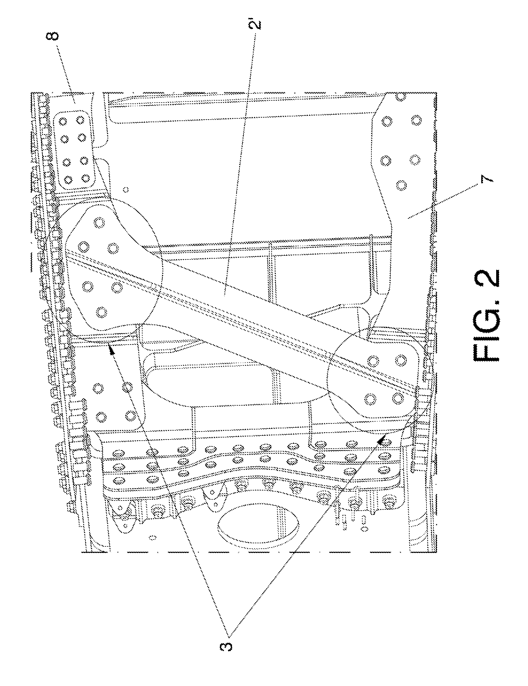 Integration system for lifting surface lateral parts in an aircraft