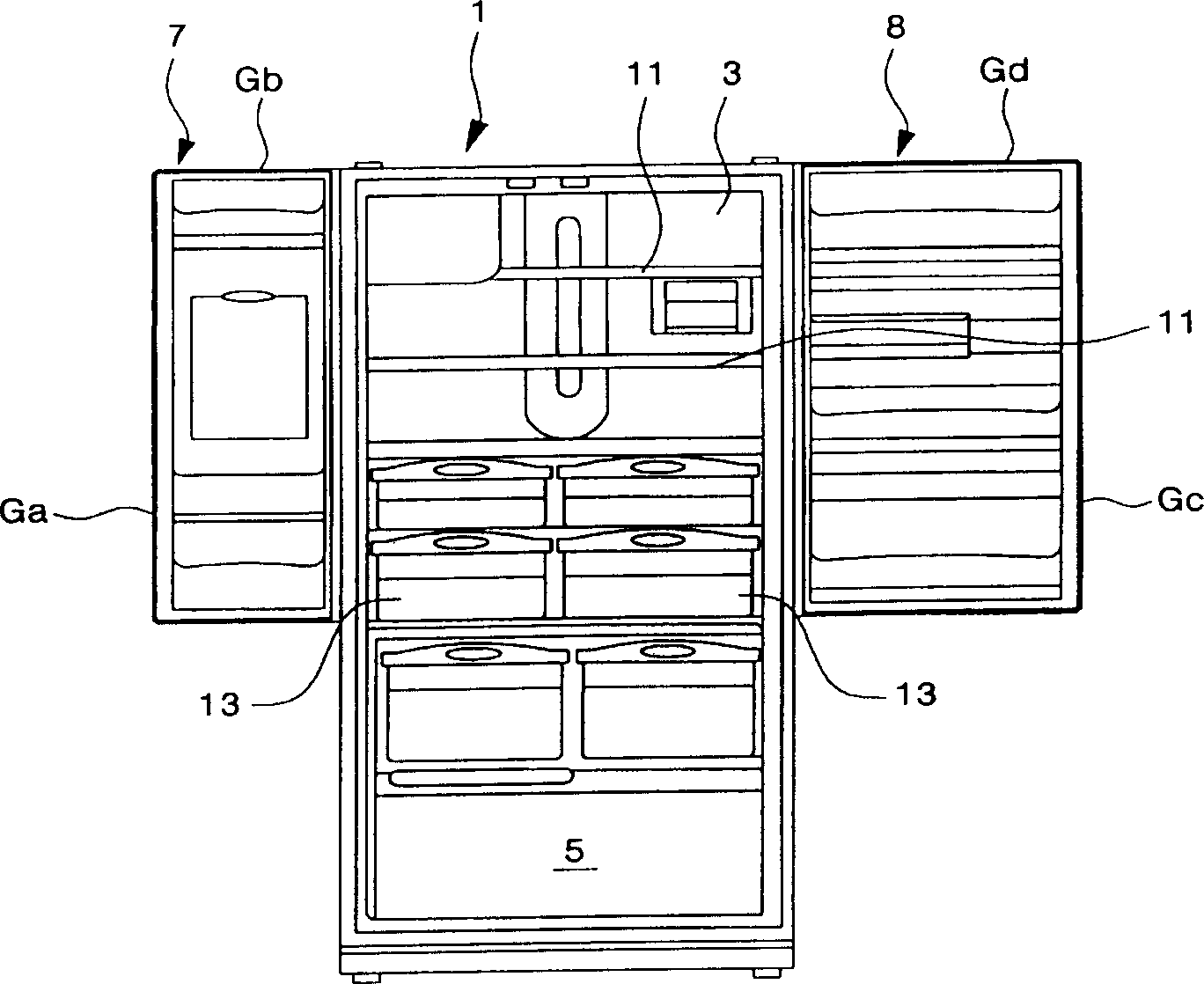 Opening door prevention device for refrigerator