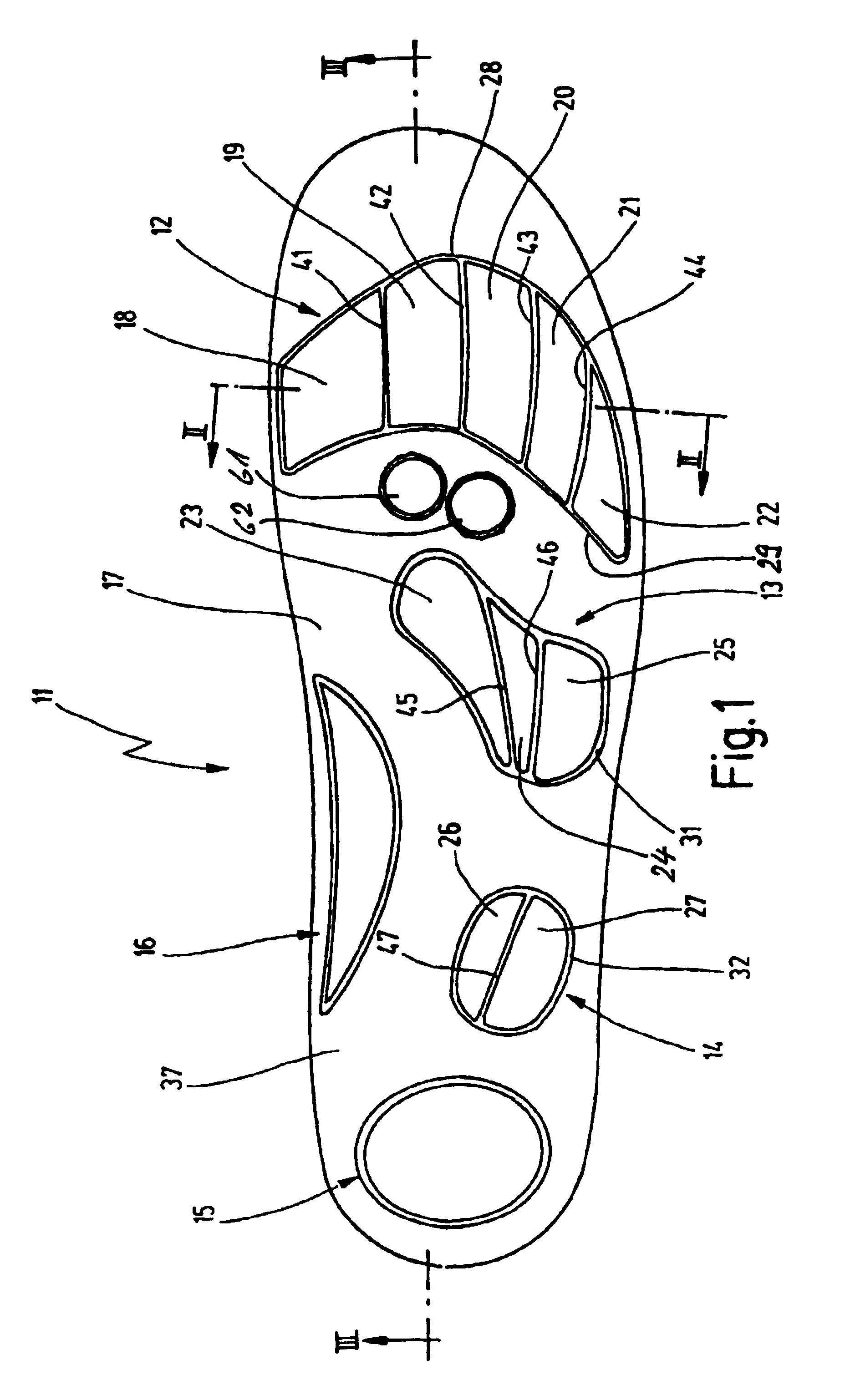 Shoe insole for diabetics