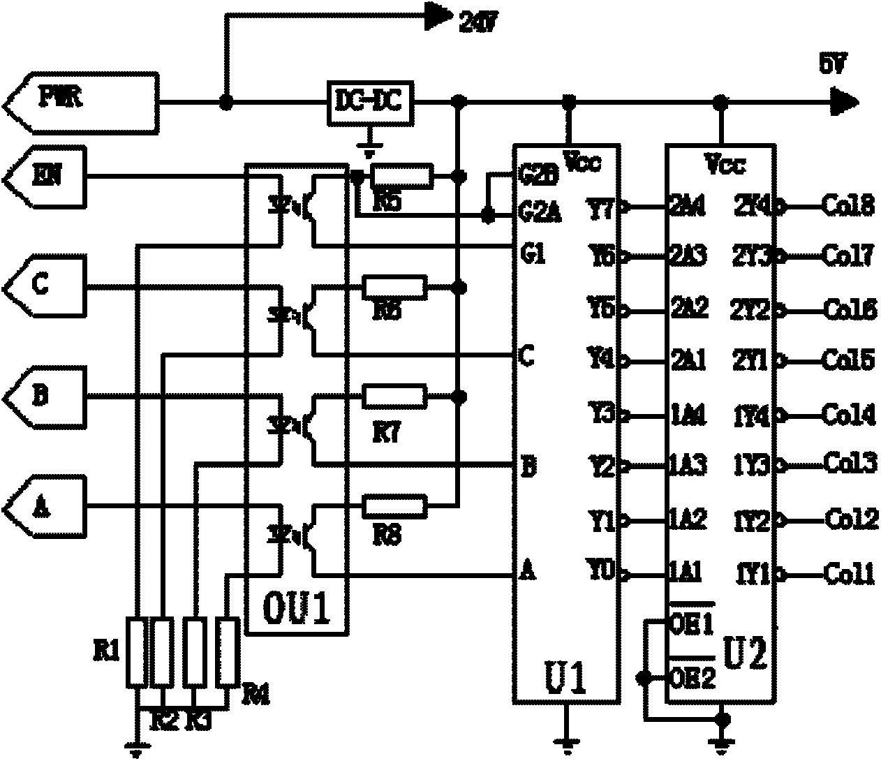 Matrix array switching value driver