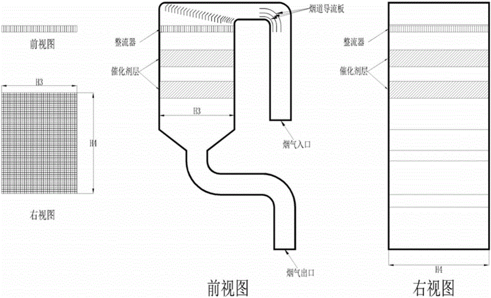 Efficient SCR (selective catalytic reduction) denitrification reactor