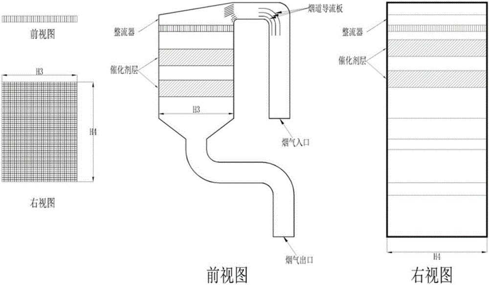 Efficient SCR (selective catalytic reduction) denitrification reactor