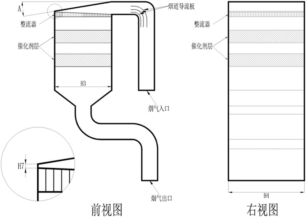 Efficient SCR (selective catalytic reduction) denitrification reactor