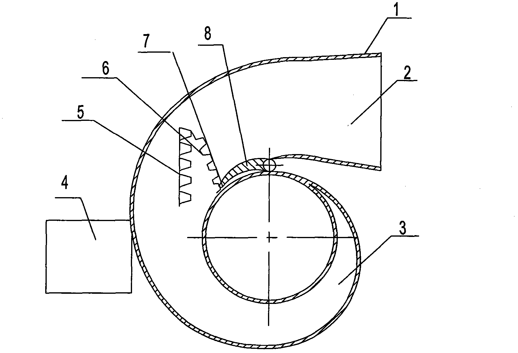 Section-variable turbine