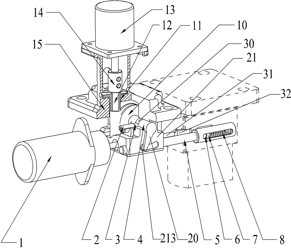 Actuating mechanism for electron speed regulator