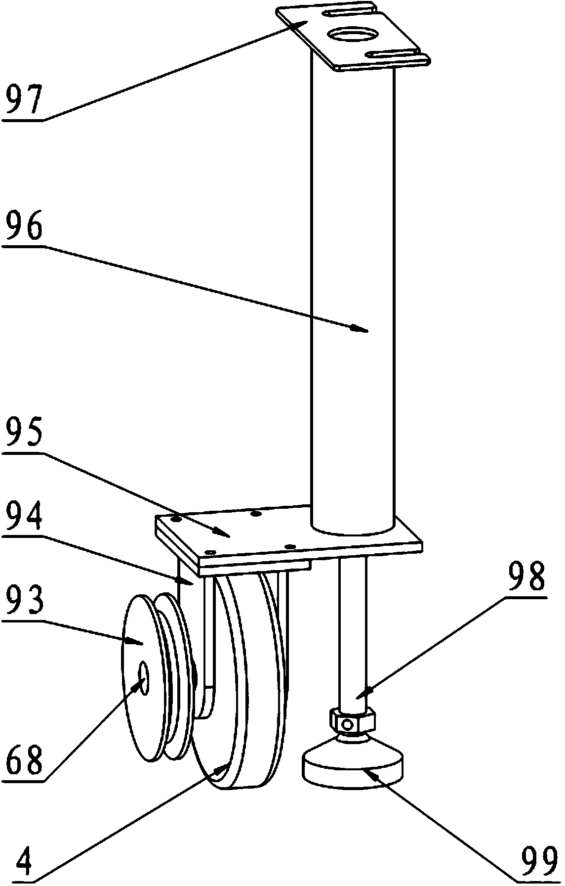 Four-wheel aligner calibrating device based on belt drive