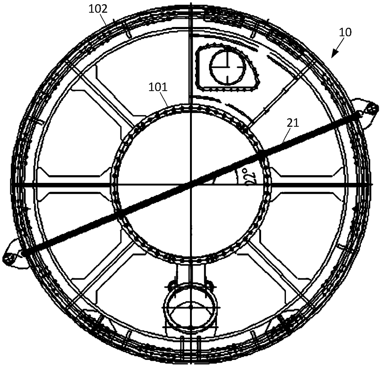 Disintegration method of anterior shield of shield machine