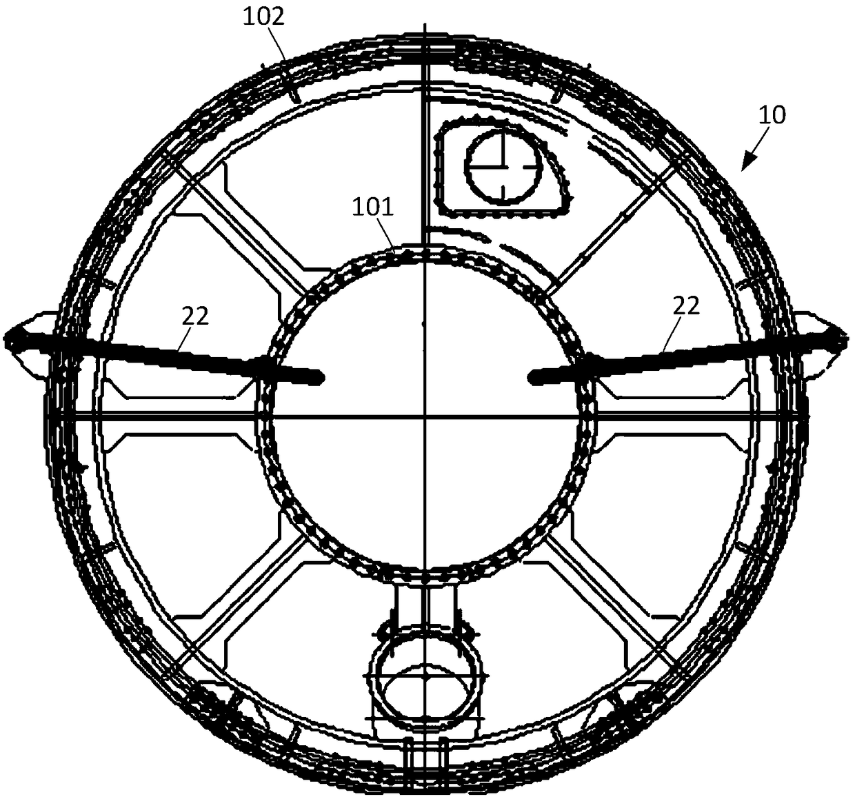 Disintegration method of anterior shield of shield machine