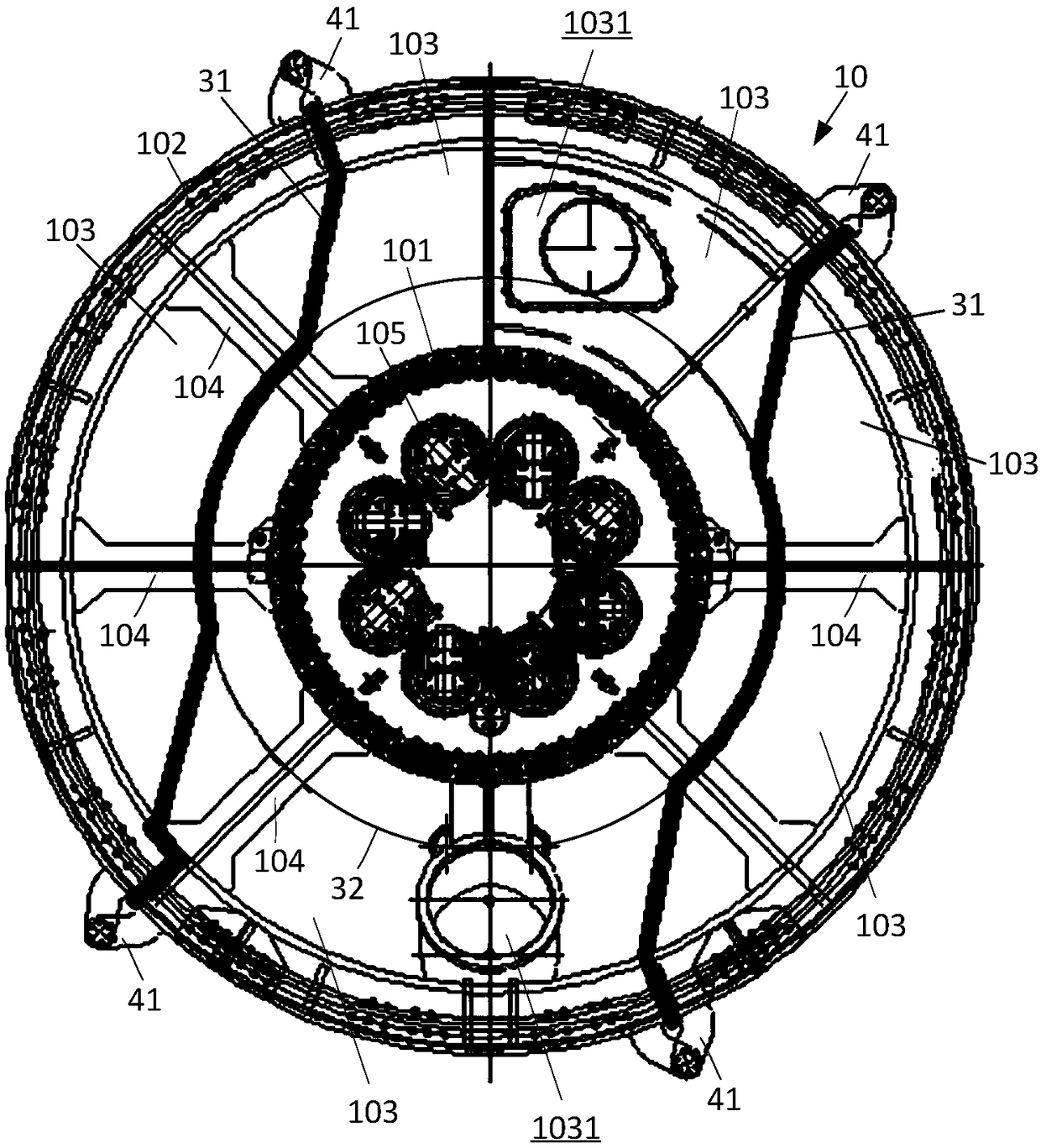 Disintegration method of anterior shield of shield machine