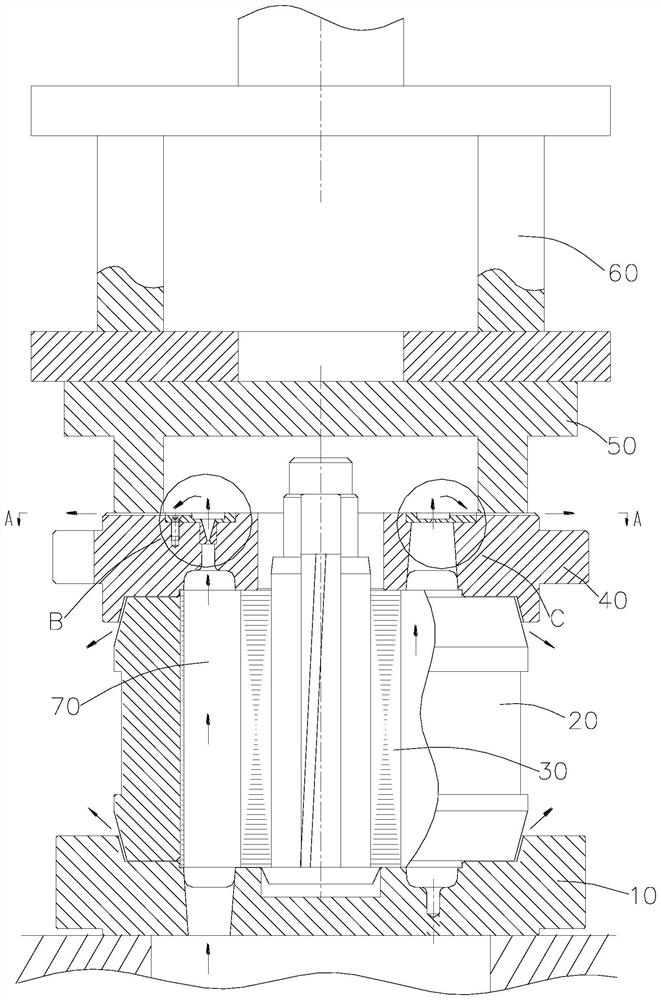 Die-casting mold for squirrel-cage motor rotor