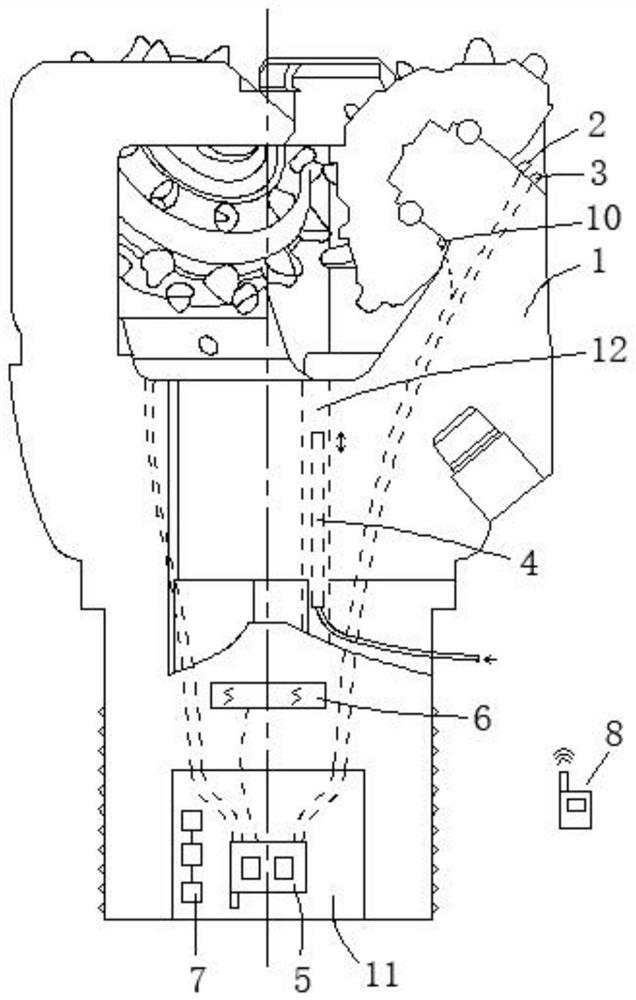 Roller bit with temperature monitoring and cooling functions