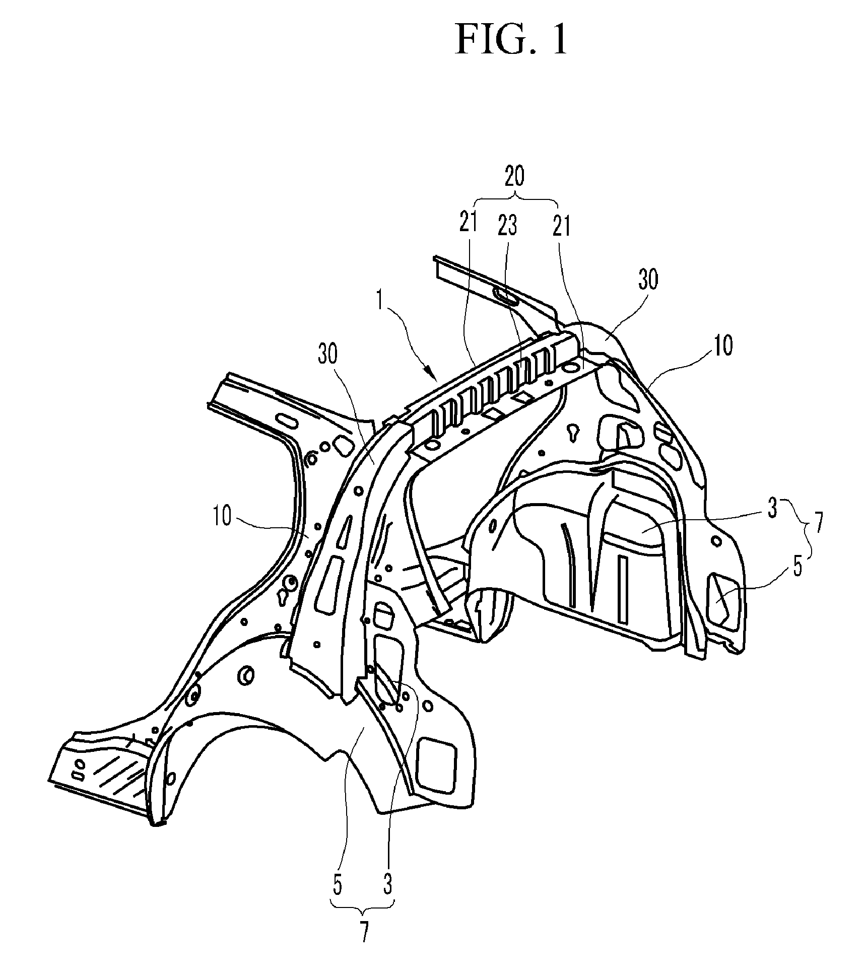 Rear wheel housing reinforcement unit for vehicle