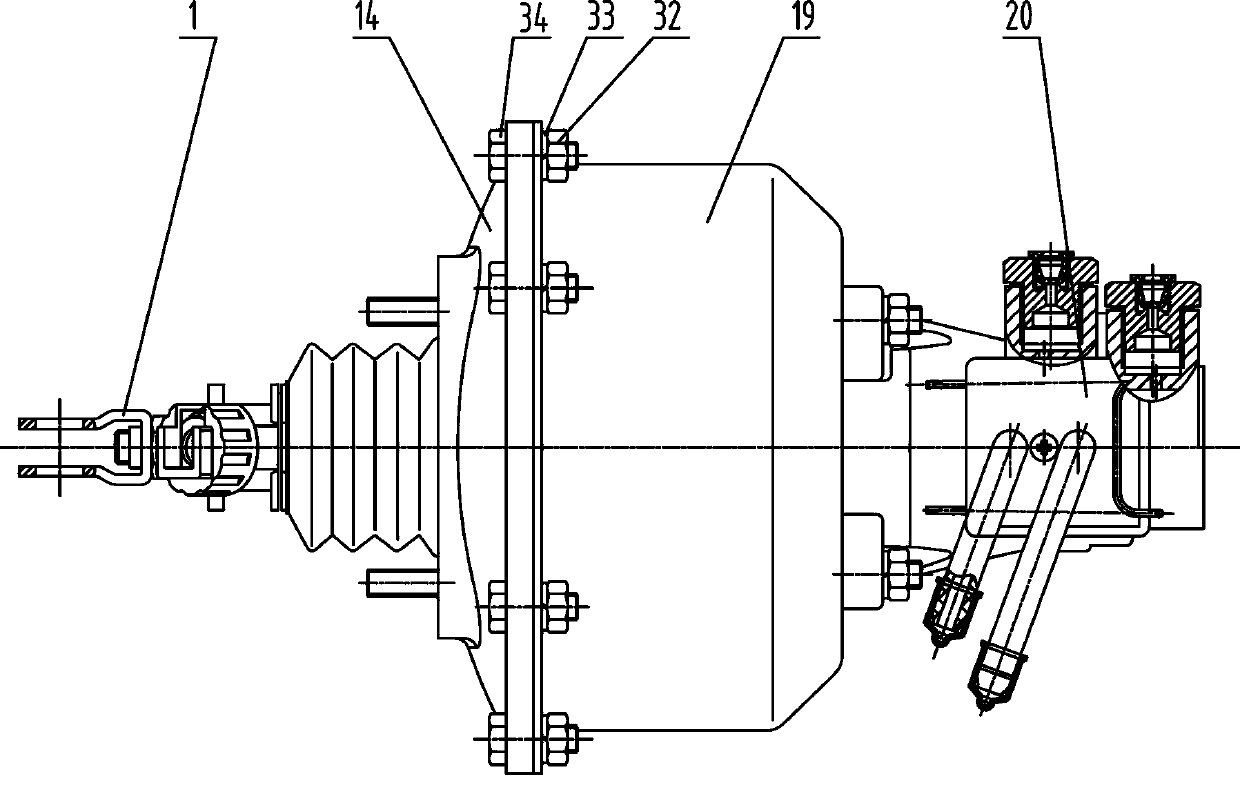 Air booster with brake master cylinder