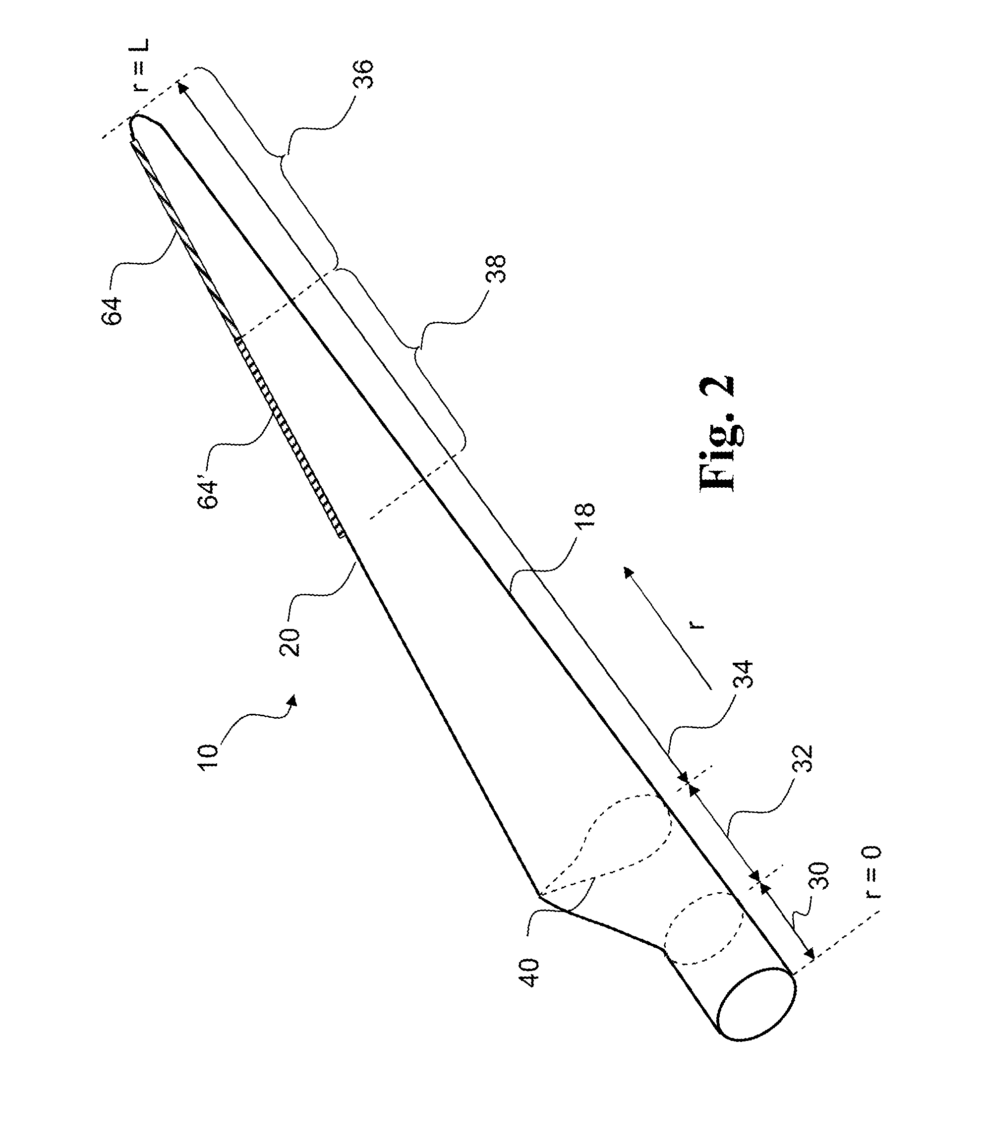 Wind turbine blade with noise reduction devices and related method