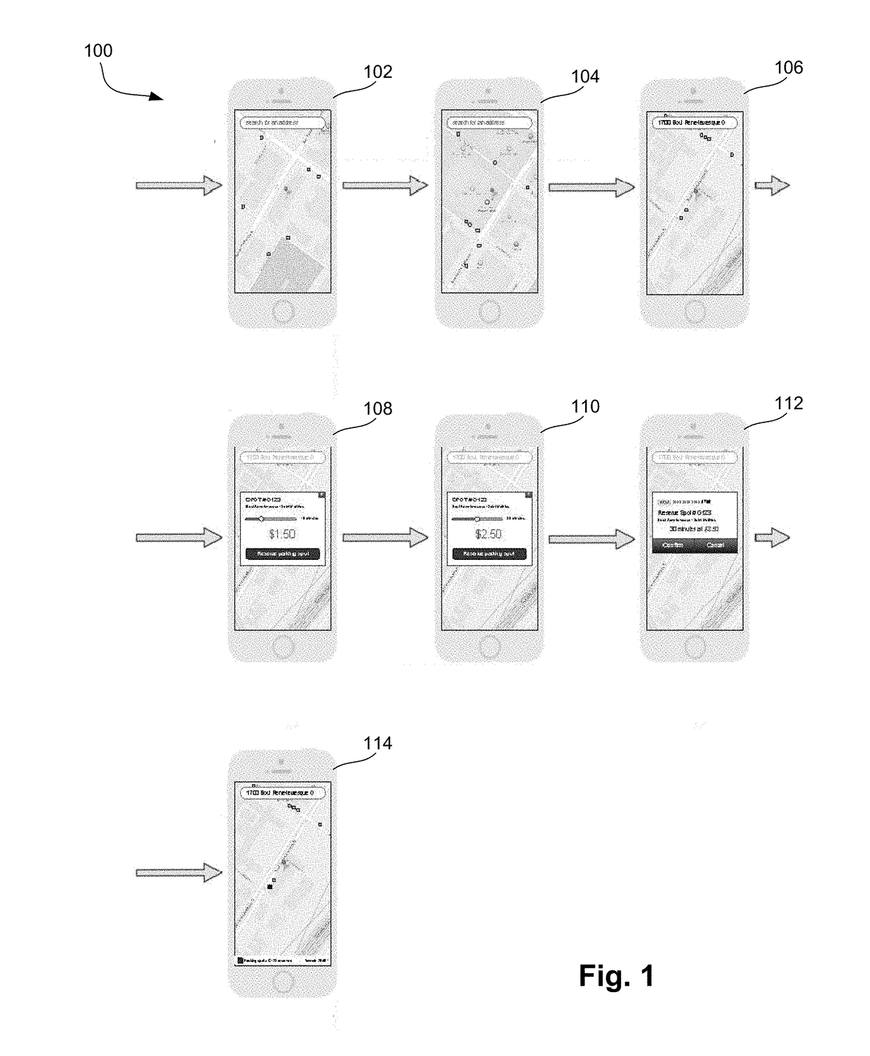 Electronic parking infrastructure without detectors or sensors