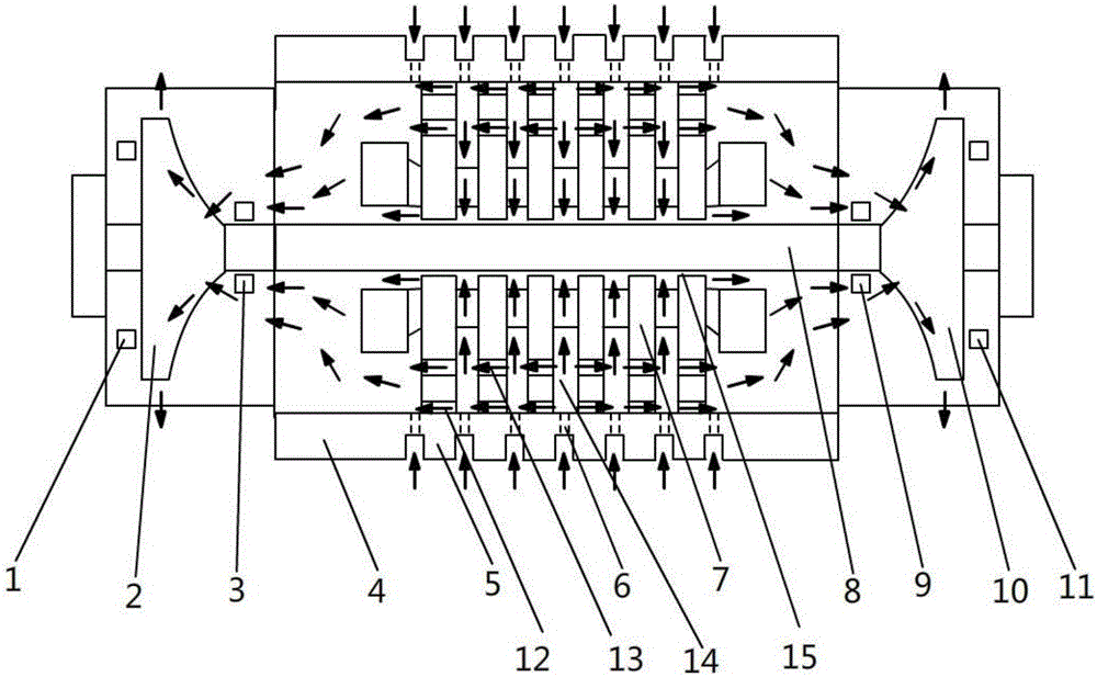 Magnetic-levitation motor pure air-cooling heat dissipation structure with two impellers