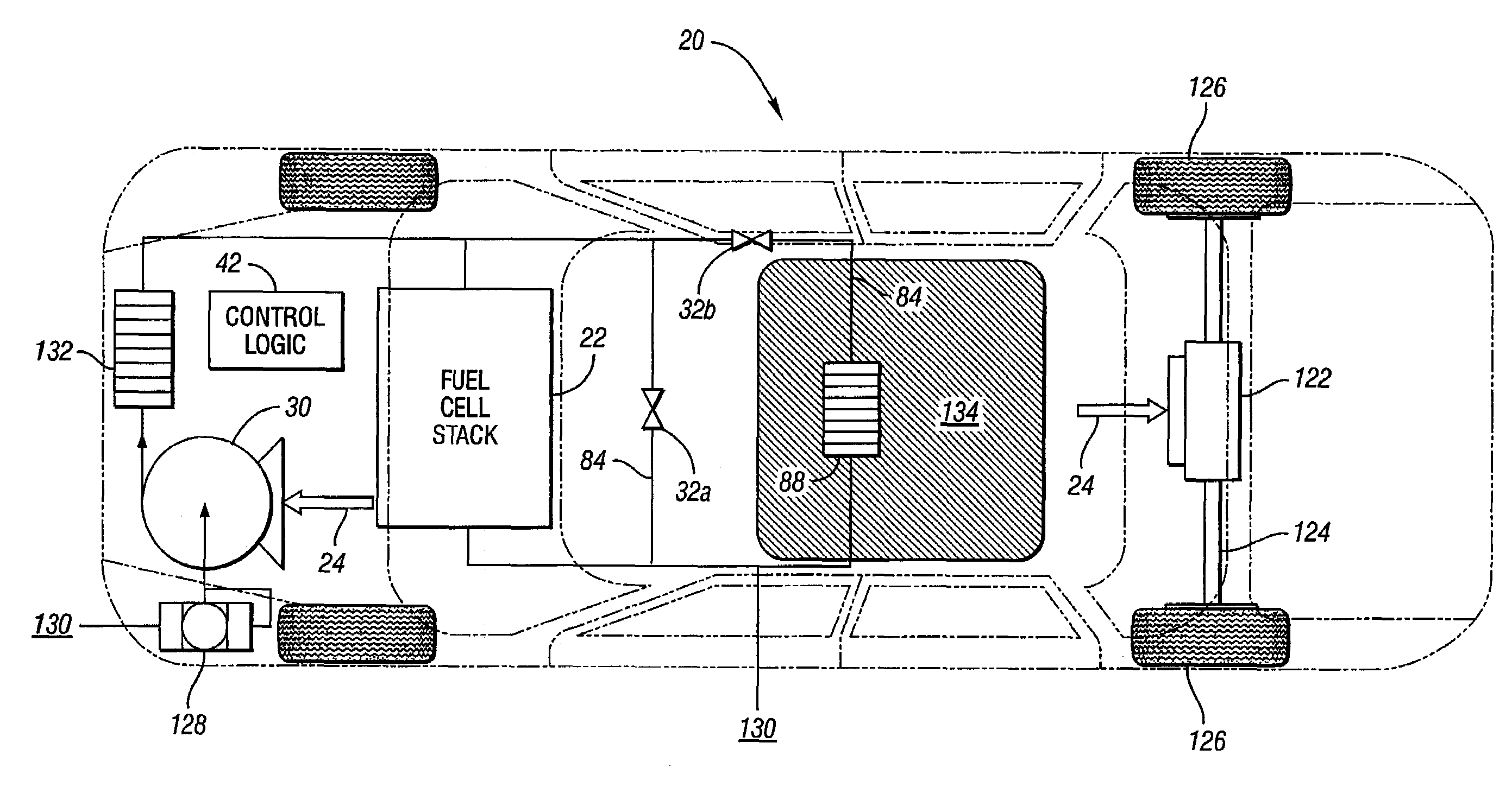 Fuel cell stack flow diversion