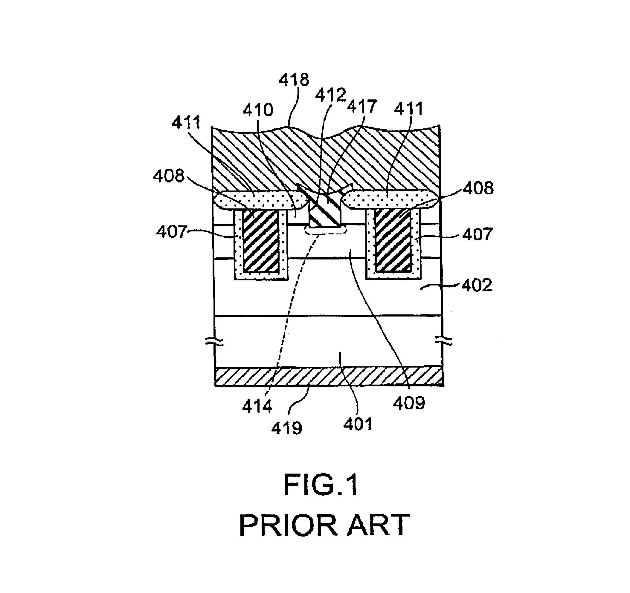 Vertical MOSFET reduced in cell size and method of producing the same