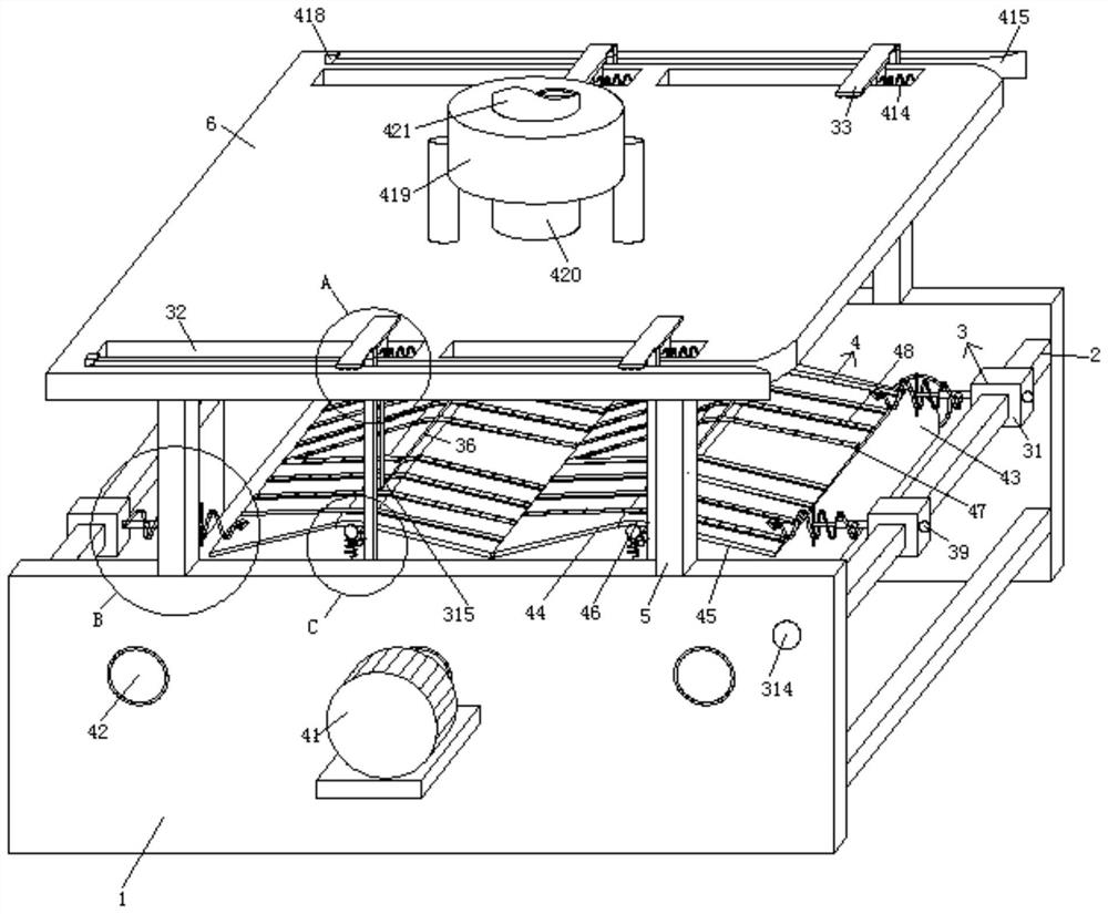 A fur ironing device for fur processing based on uniform ironing