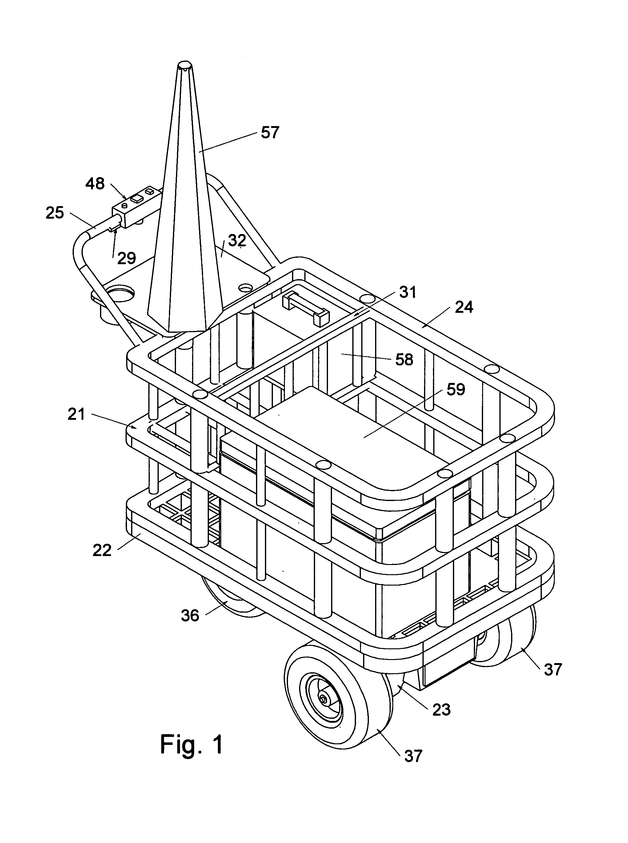 Motorized beach cart