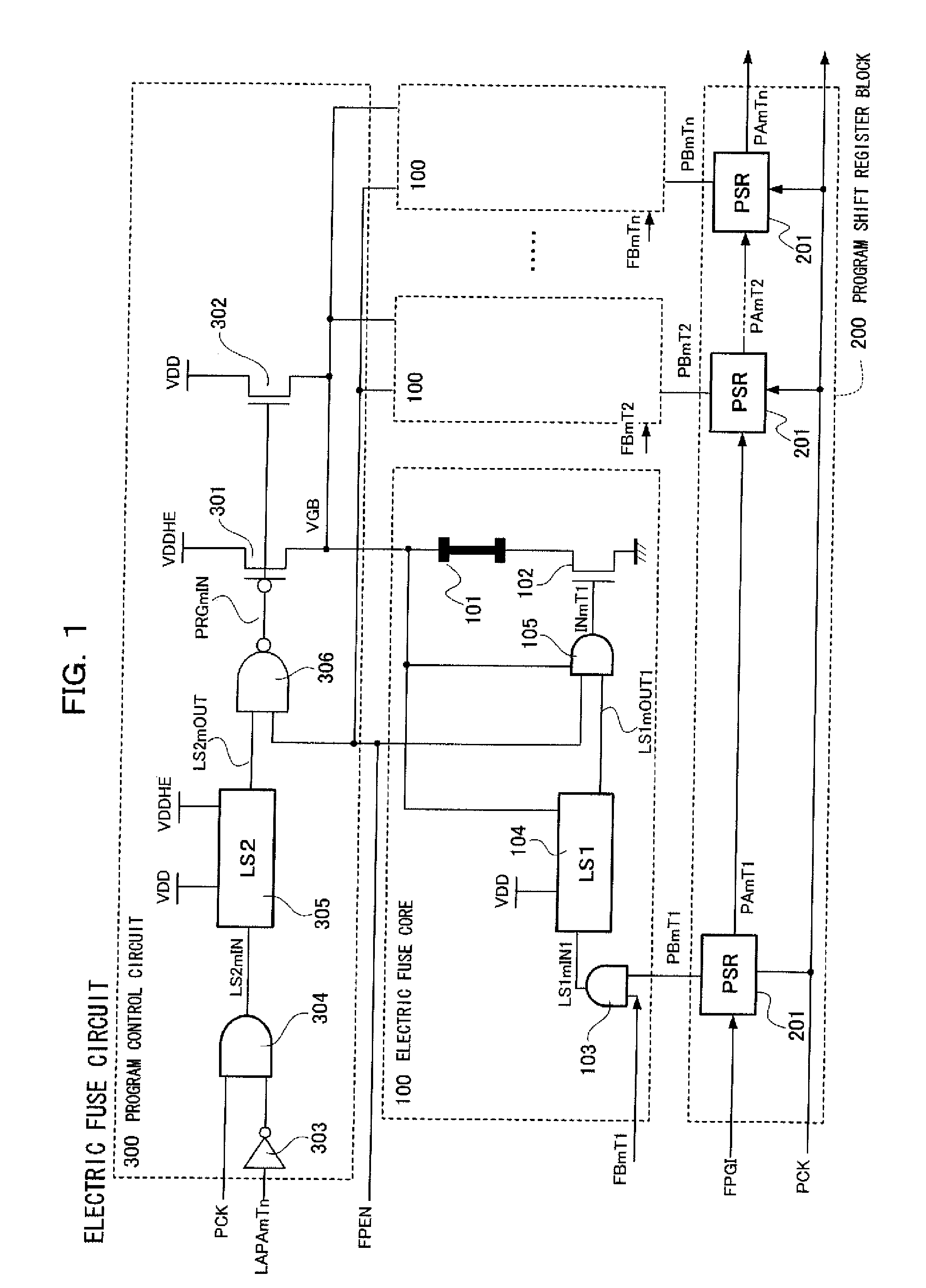 Electric fuse circuit available as one time programable memory