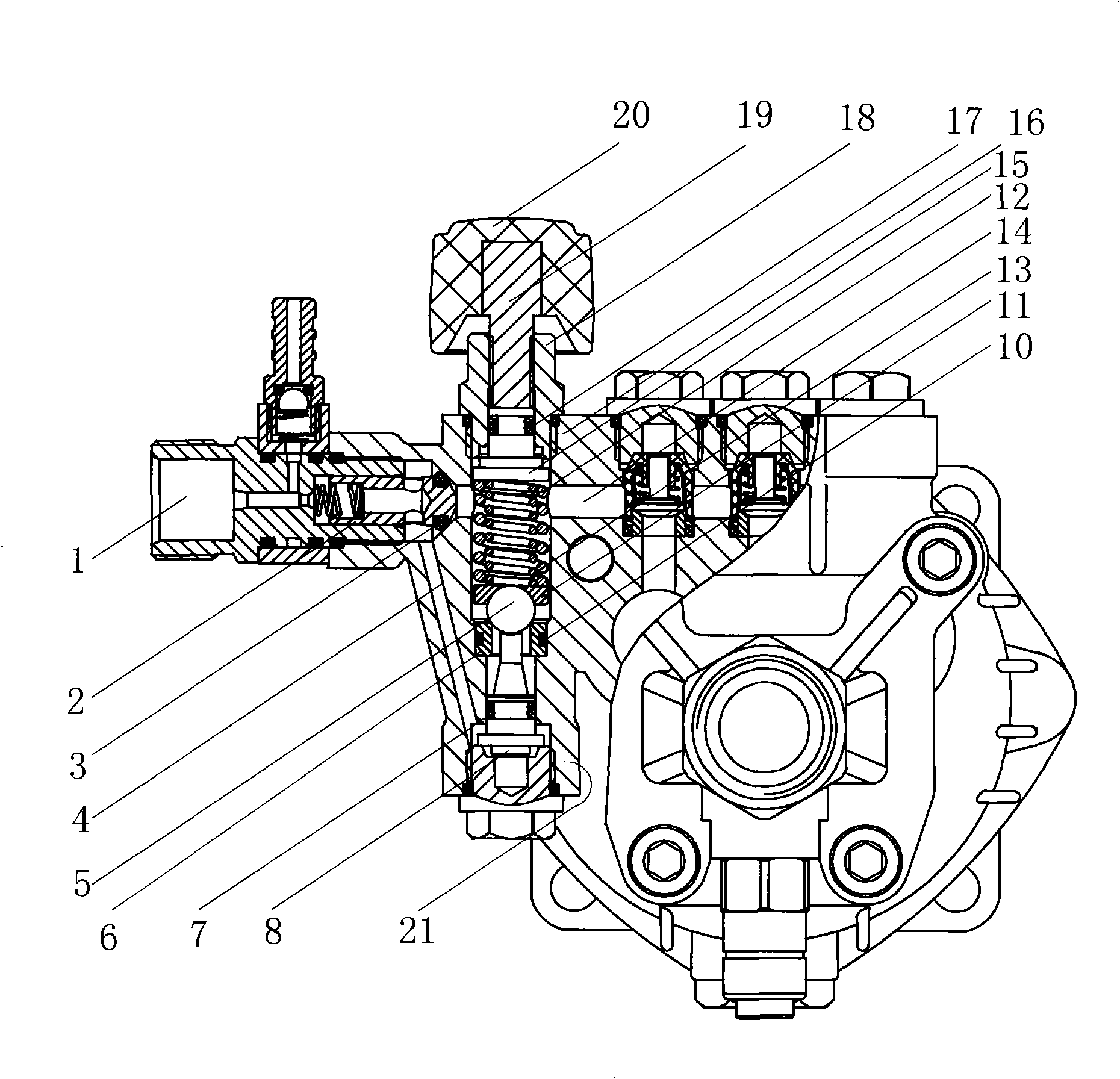 Pressure-regulating device of high-pressure water pump