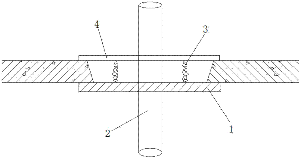 Reusable pipe formwork hanging fastening device